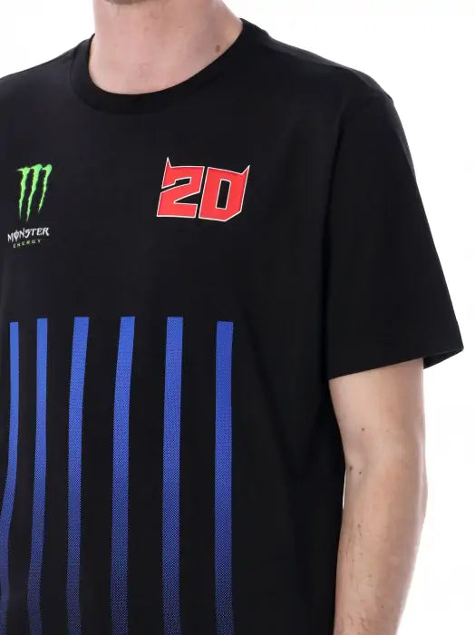 Fabio Quartararo Monster Energy T-shirt - Logos and vertical stripes